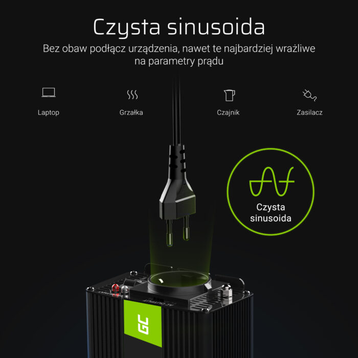 Green Cell Strömomvandlare 24V till 230V 500W/1000W Ren sinusvåg - Bild 5