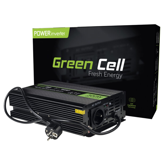 Green Cell Power Inverter UPS 12V till 230V Ren sinusvåg 300W/600W för ugnar och centrala värmepumpar. - Bild 1
