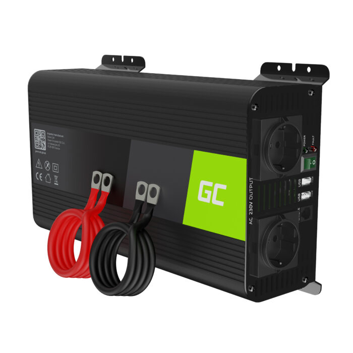 Green Cell Power Inverter PRO 12V till 230V 1000W/2000W Ren sinusvåg - Bild 1
