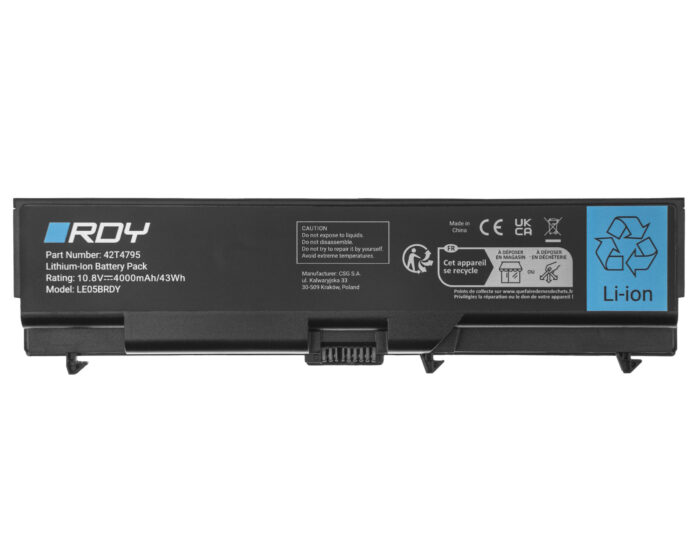 RDY Laptop Batteri 42T4235 42T4795 för Lenovo ThinkPad L510 L512 L520 SL410 SL510 T410 T410i T420 T420i T510 T520 W510 W520. - Bild 3