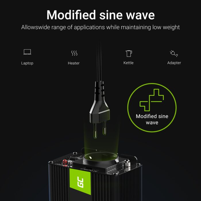 Green Cell Strömomvandlare 12V till 230V 150W/300W Modifierad sinusvåg. - Bild 2