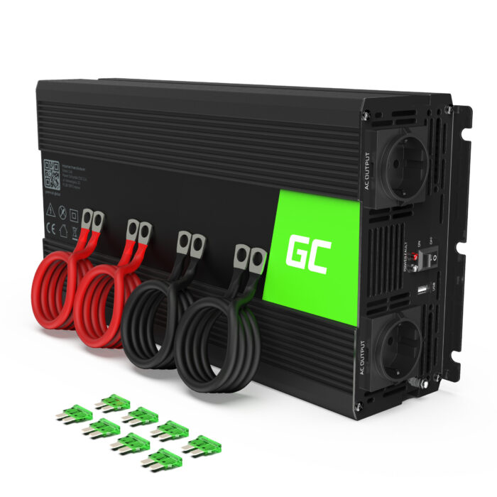 Green Cell Strömomvandlare 12V till 230V 2000W/4000W Ren sinusvåg - Bild 1