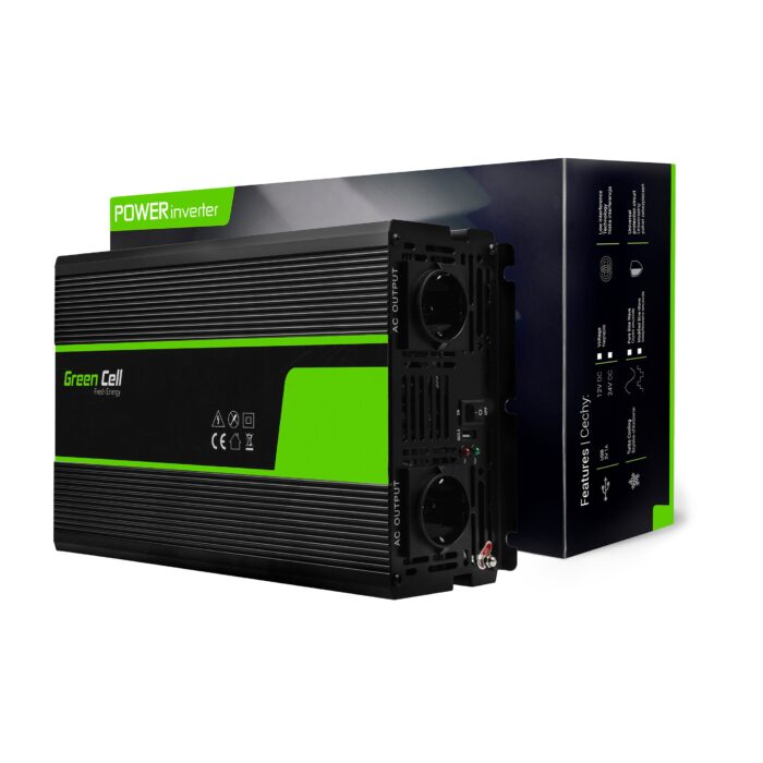 Green Cell Strömomvandlare 12V till 230V 2000W/4000W Ren sinusvåg - Bild 3