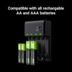 Set Green Cell VitalCharger och 4x batterier AAA HR03 800mAh. - Bild 2