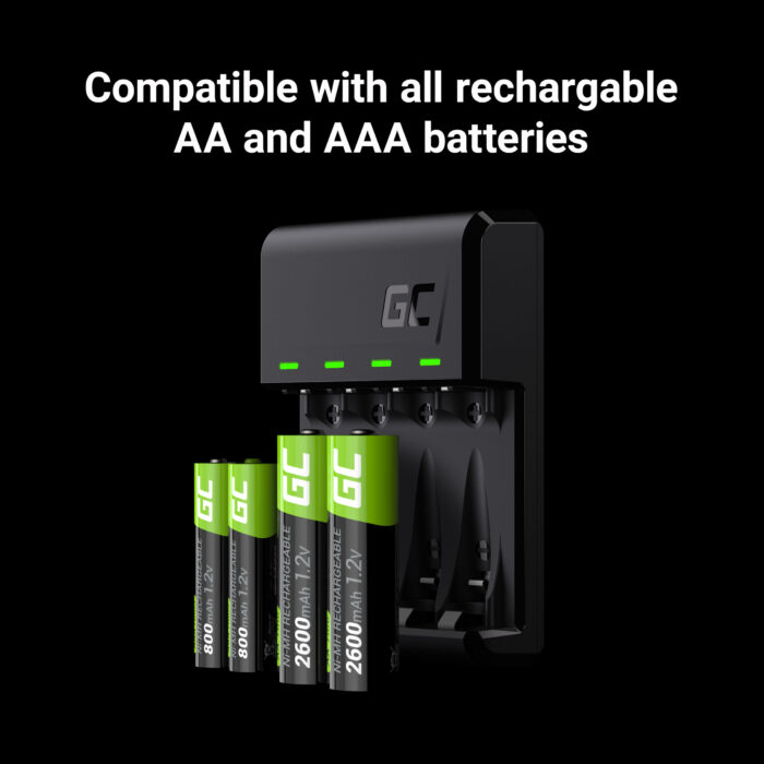Set Green Cell VitalCharger och 4x batterier AAA HR03 800mAh. - Bild 2