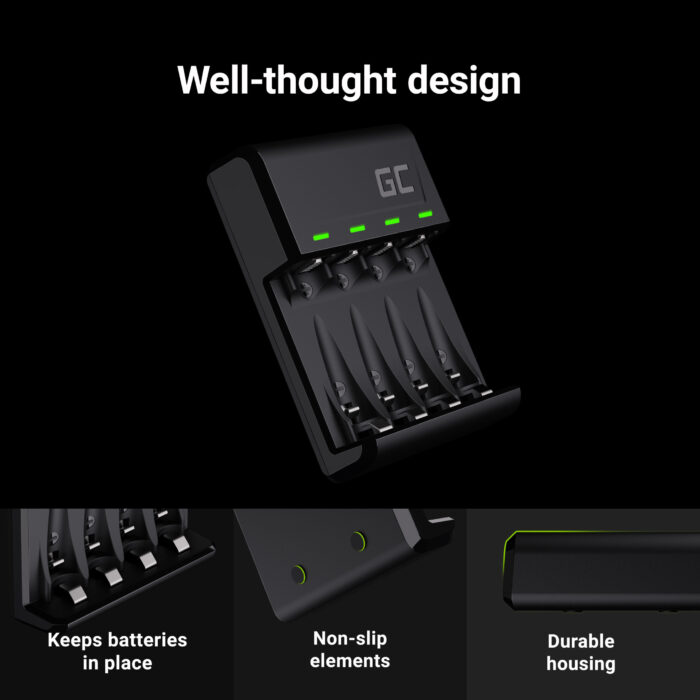 Set Green Cell VitalCharger och 4x batterier AAA HR03 800mAh. - Bild 4