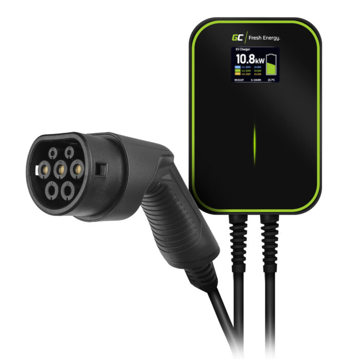 Wallbox Green Cell EV PowerBox 22kW laddare med typ 2-kabel (6m) för laddning av elbilar och Plug-In hybrider. - Bild 1