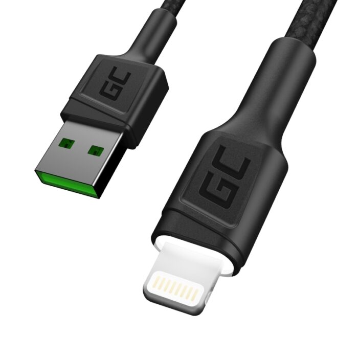 Set 3x Green Cell-kabel Green Cell Ray USB - Lightning 120cm för iPhone. iPad. iPod. vit LED. snabbladdning. - Bild 4